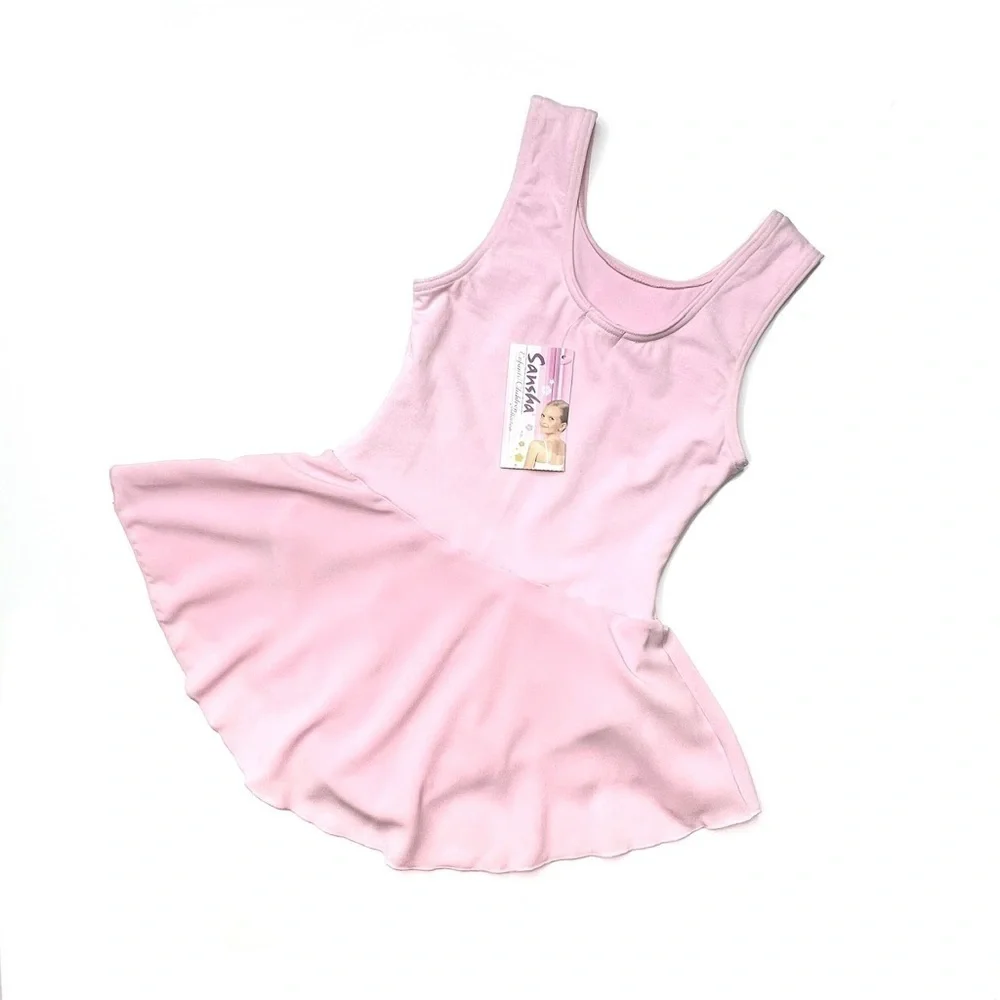 Sansha Ballet Leotard Dress Pink Size F = Girl’s 12 Skirt Tank Top Dance New NWT
